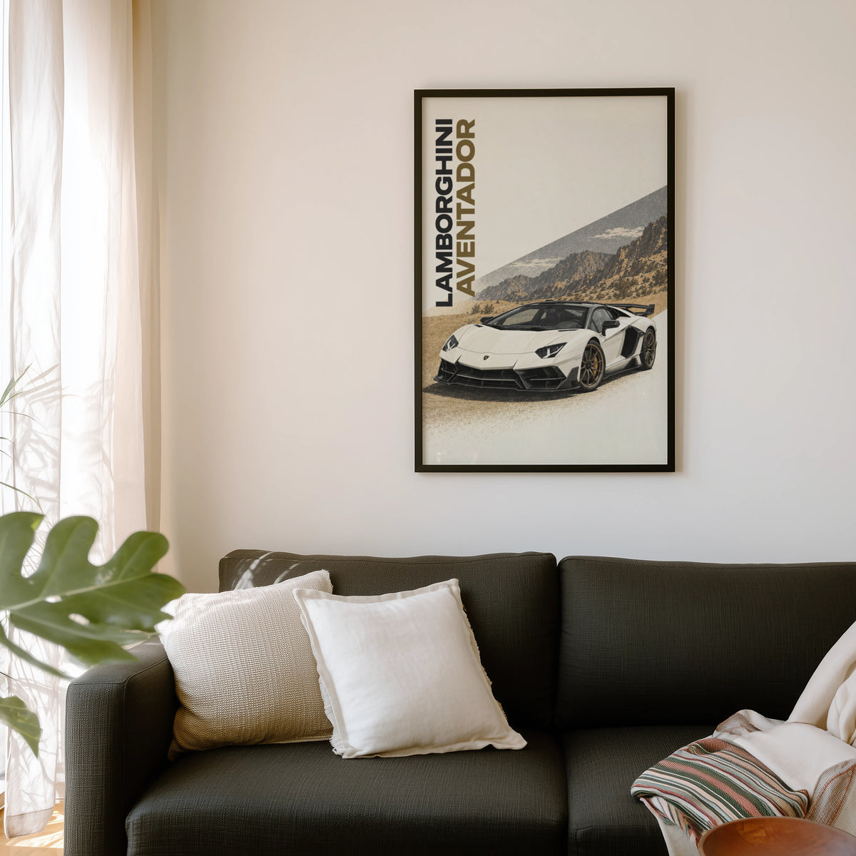 Vintage Lamborghini Aventador Print, Supercar