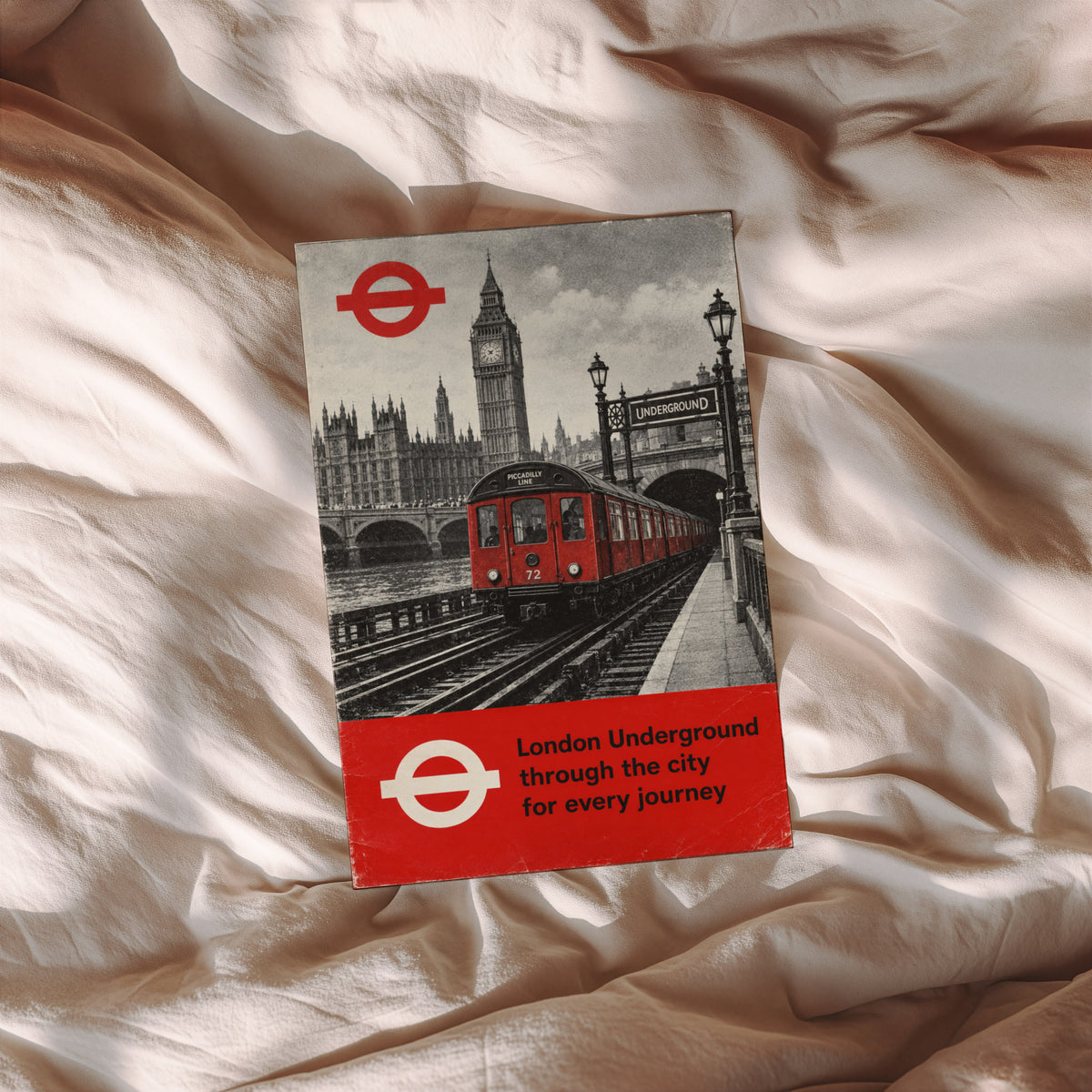 Vintage London Underground Print Poster, Big Ben Art