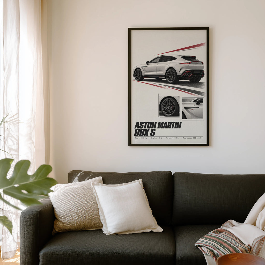 Vintage Aston Martin DBX S Print, Car Poster, Wall Art