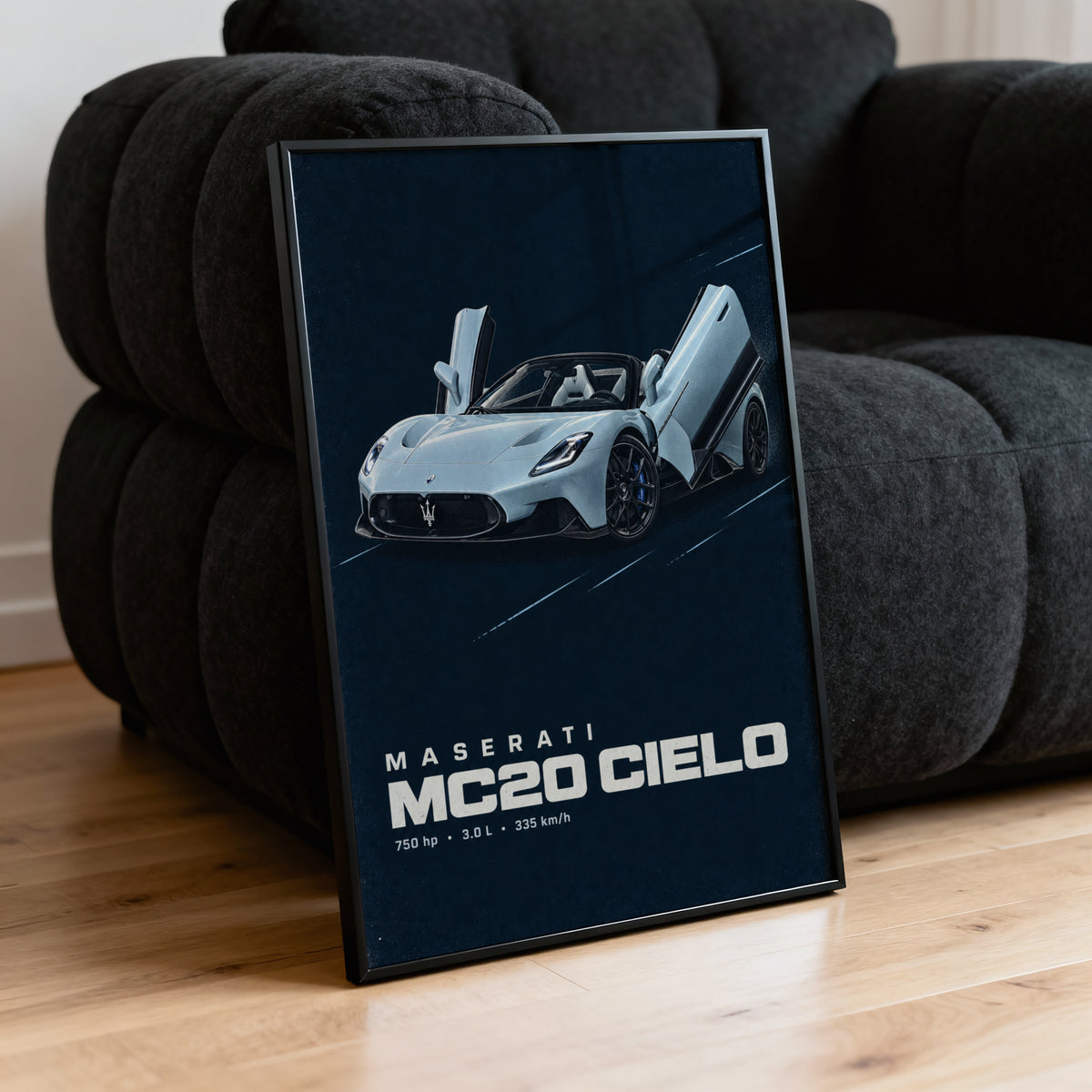 Vintage Maserati MC20 Cielo Print, Car Wall Art
