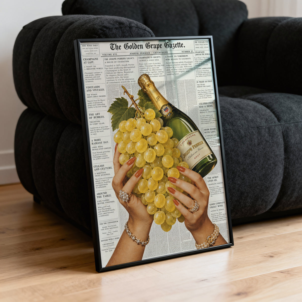 Vintage Champagne Print Poster, Joseph Perrier Wine