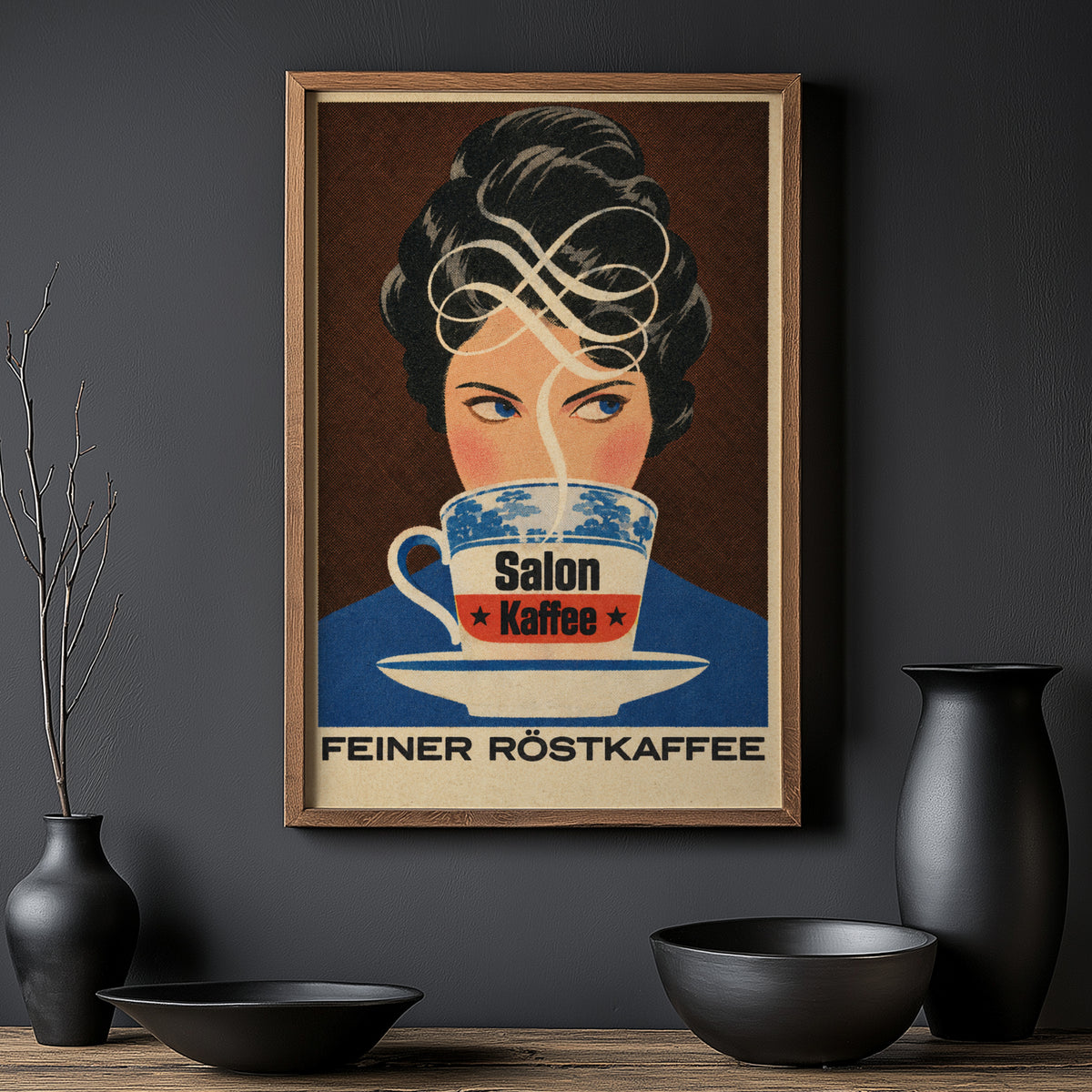Vintage Salon Kaffee Print, Retro Coffee Poster