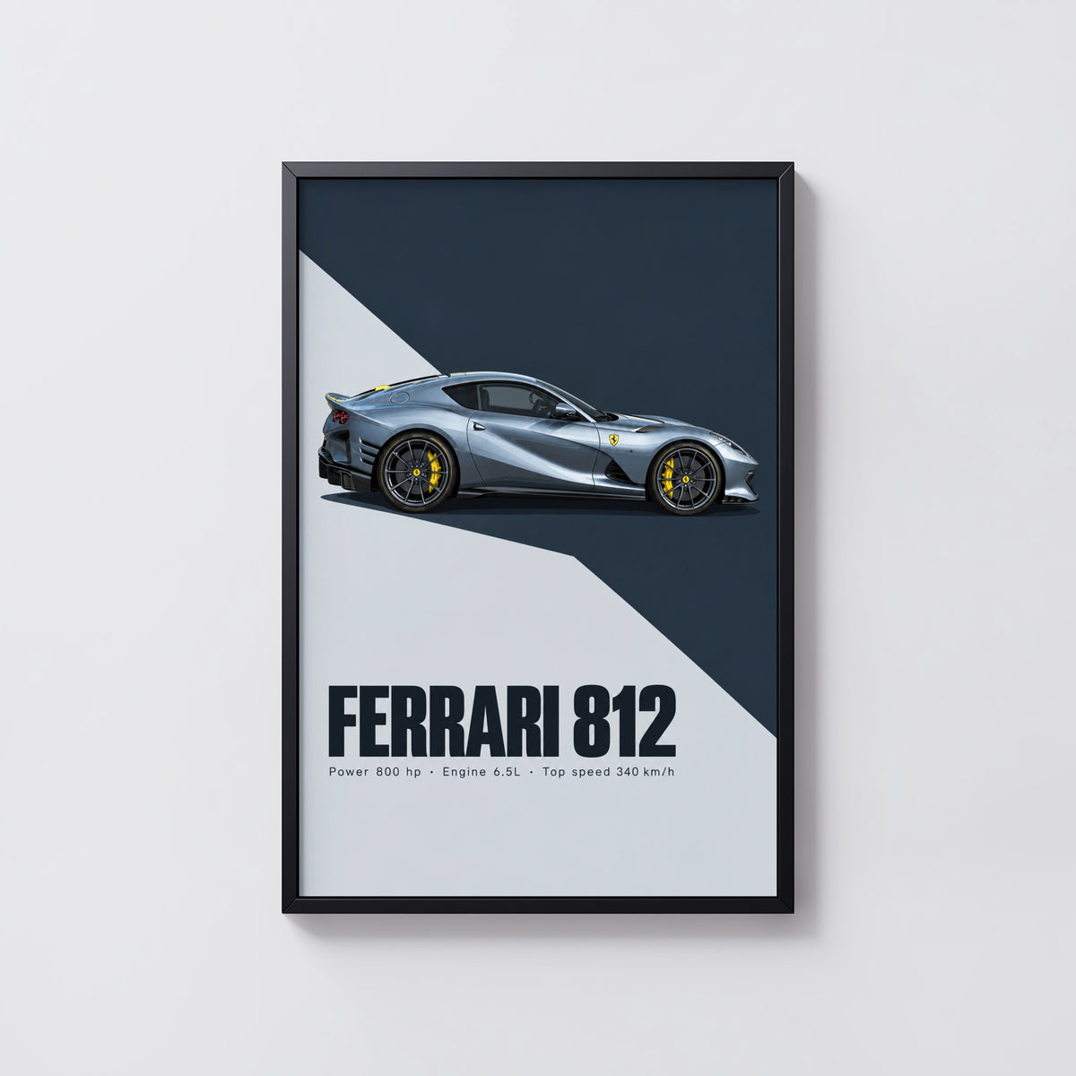 Vintage Ferrari 812 Print, Supercar Wall Art