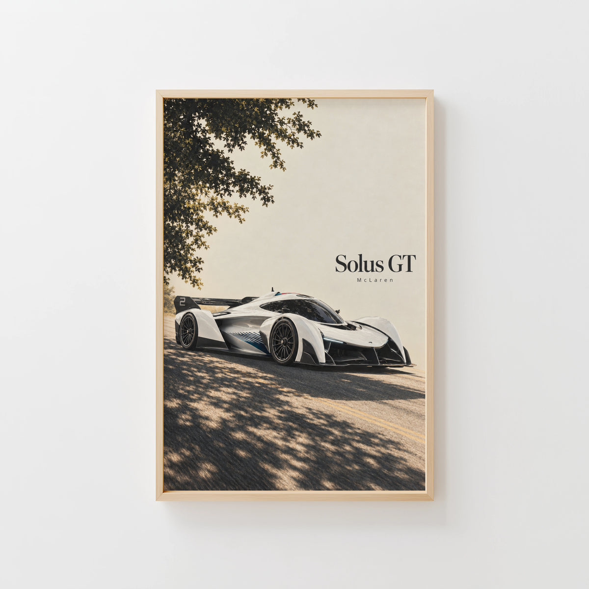 Vintage McLaren Solus GT Print, Car Wall Art