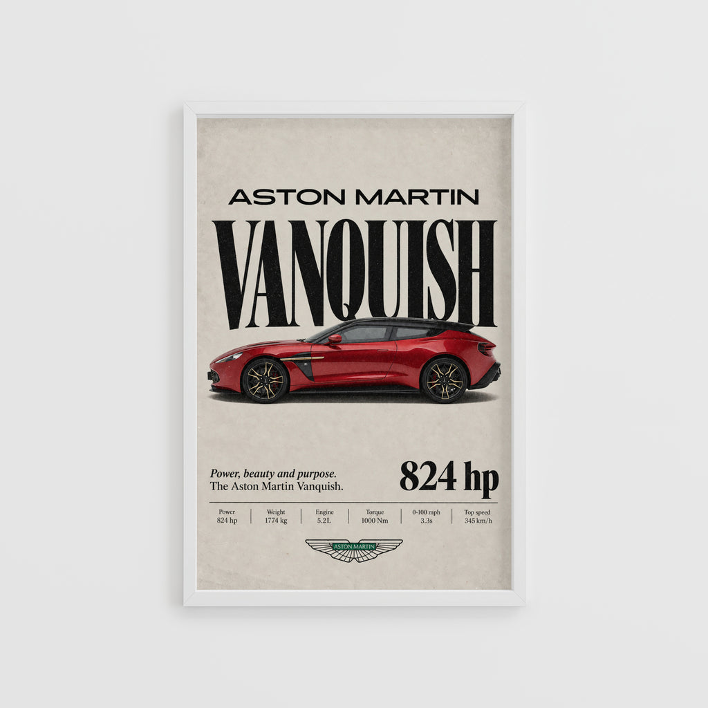 Vintage Aston Martin Vanquish Print, Car Wall Art