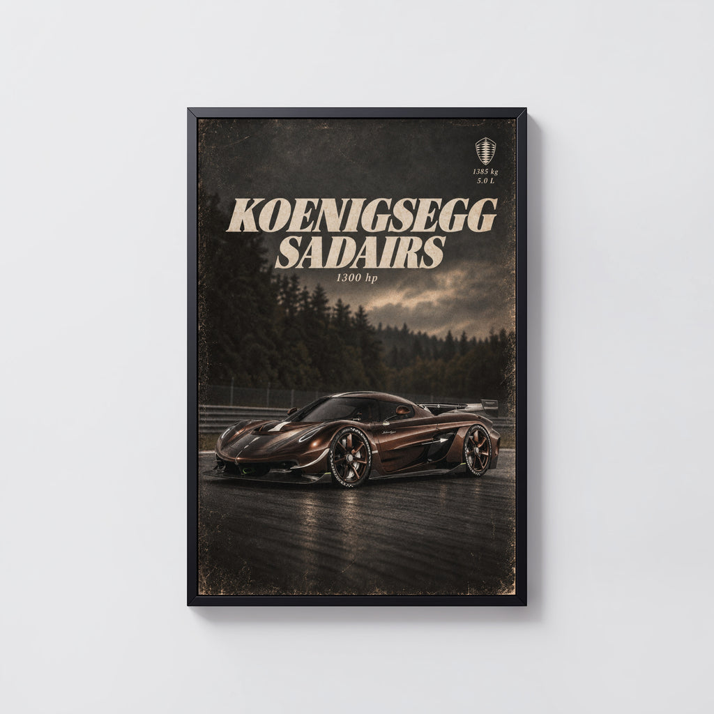 Vintage Koenigsegg Sadairs Hypercar Print