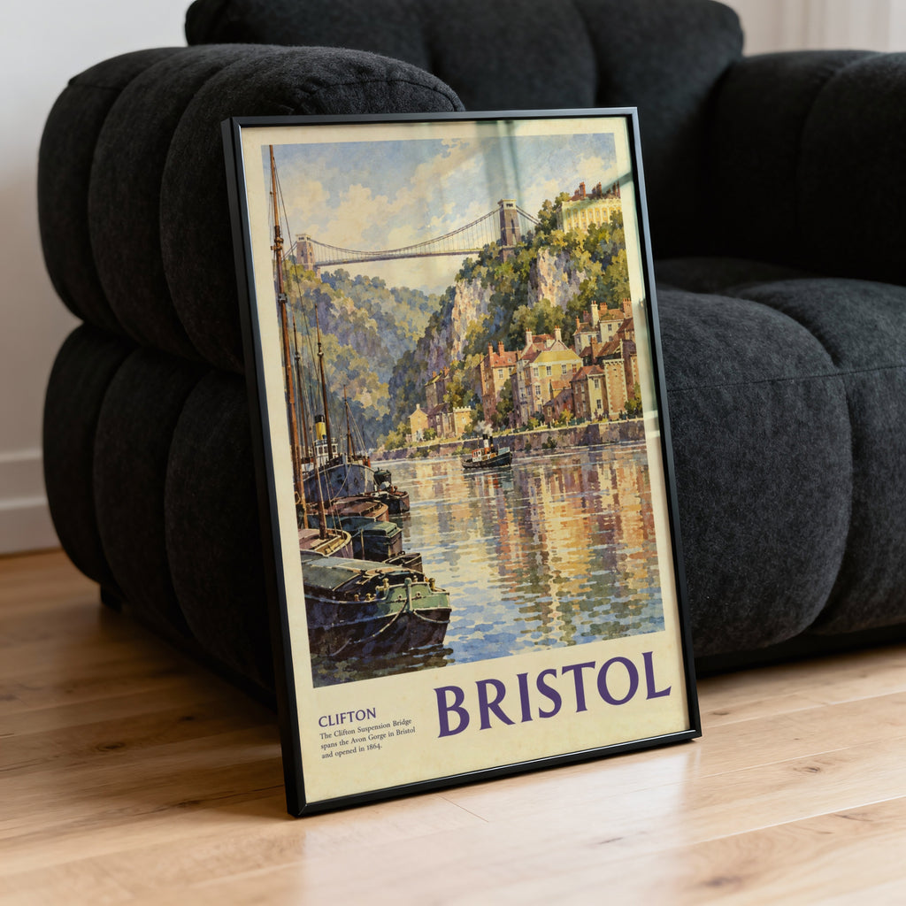 Vintage Bristol Poster, Clifton Bridge Wall Art