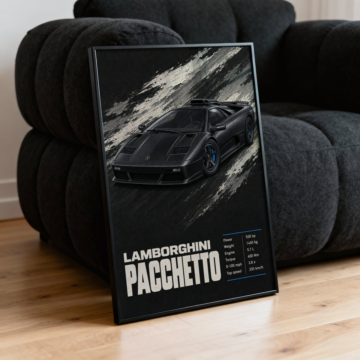 Vintage Lamborghini Pacchetto Print, Supercar Art