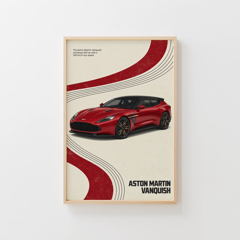 Vintage Aston Martin Vanquish Print, Car Wall Art