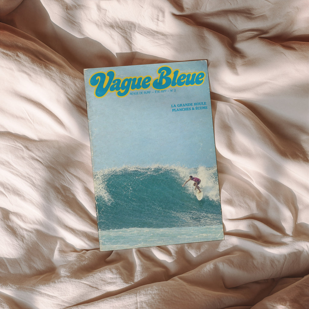 Vintage Vague Bleue Surf Print, 1977 Surfing Poster