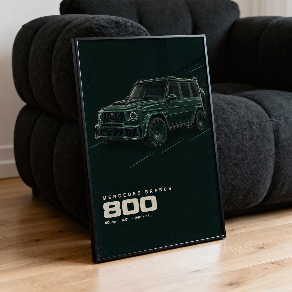 Vintage Mercedes Brabus 800 Print, Car Wall Art