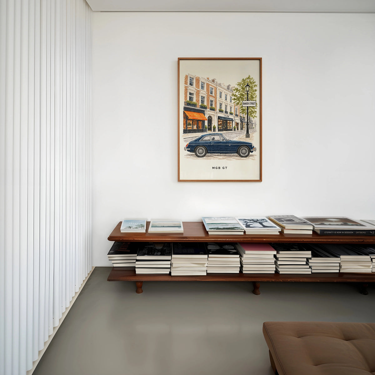 Vintage MGB GT Baker Street London Wall Art Print