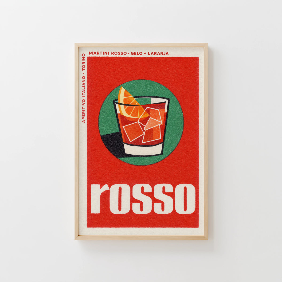 Vintage Martini Rosso Print Poster, Cocktail Wall Art