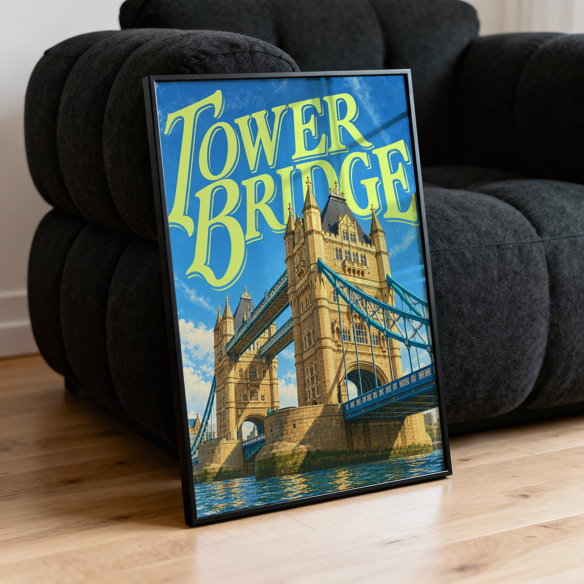 Vintage Tower Bridge London Poster, England Wall Art Print