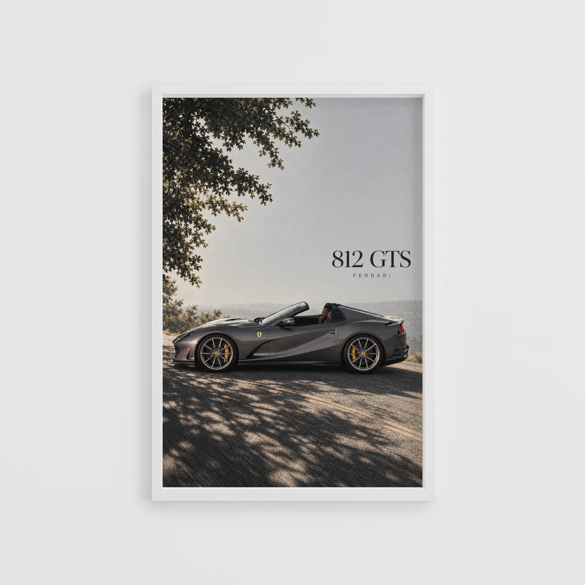 Vintage Ferrari 812 GTS Print, Supercar Wall Art