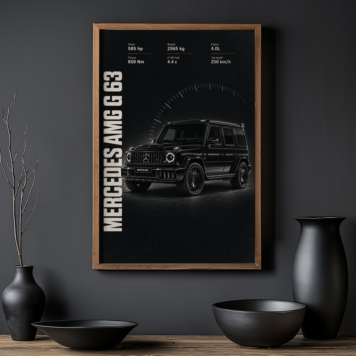 Vintage Mercedes AMG G63 Print Poster, Car Wall Art