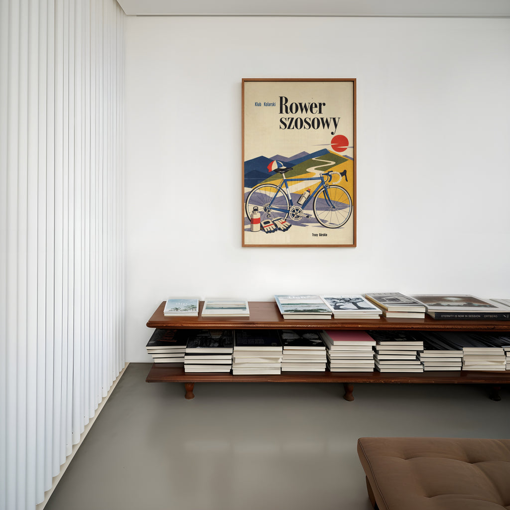 Vintage Road Bike Poster, Retro Cycling Wall Art Print