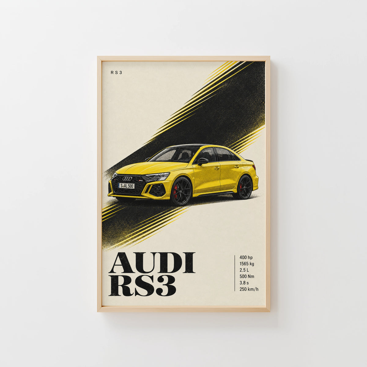 Vintage Audi RS3 Car Print, Wall Art