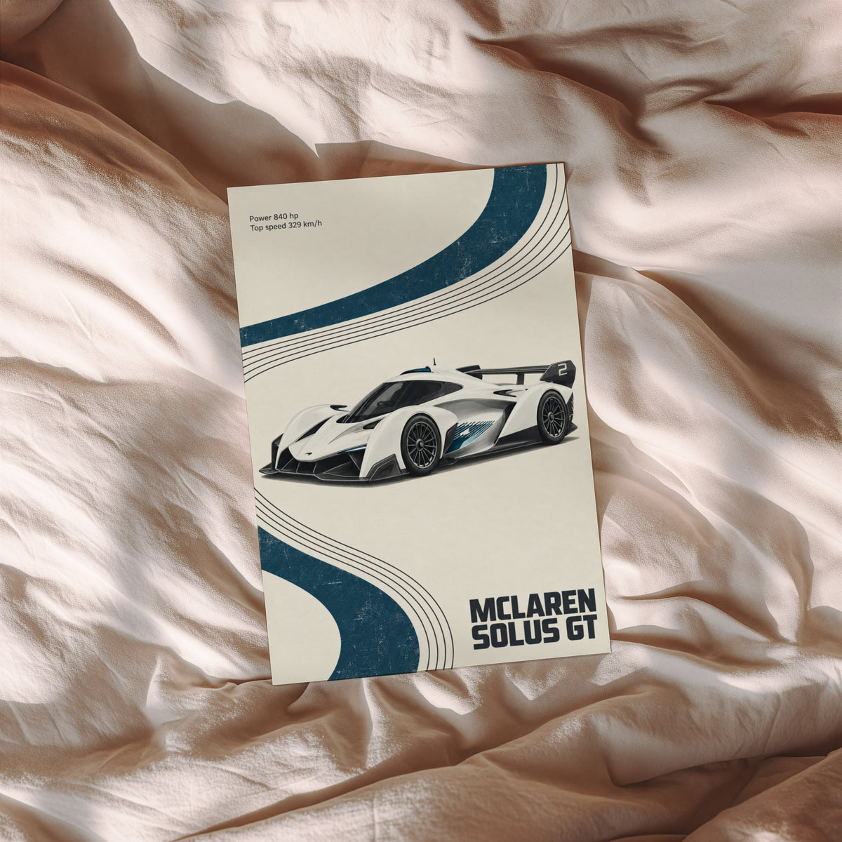 Vintage McLaren Solus GT Print, Car Wall Art