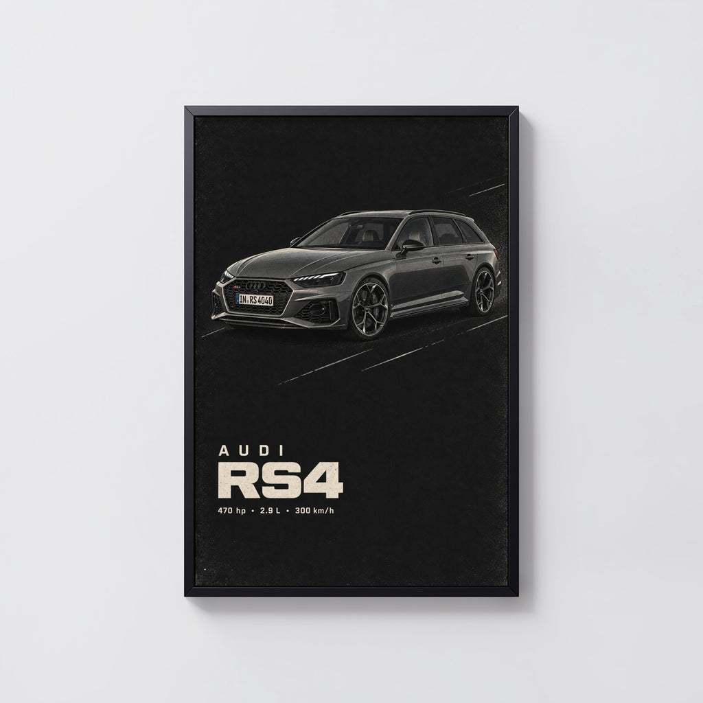 Vintage Audi RS4 Avant Print, Car Wall Art