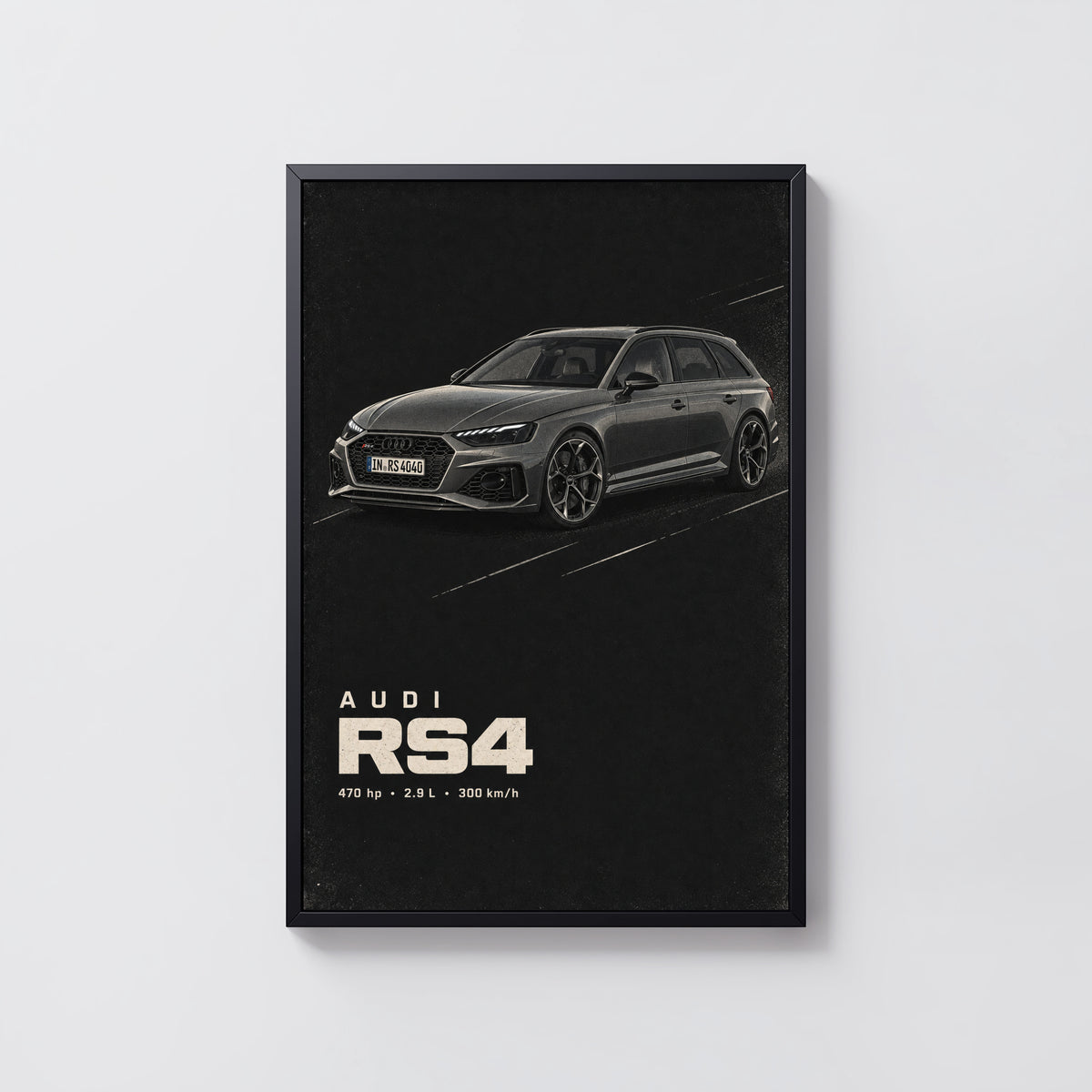 Vintage Audi RS4 Avant Print, Car Wall Art