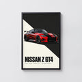 Vintage Nissan Z GT4 Print, Racing Car Wall Art
