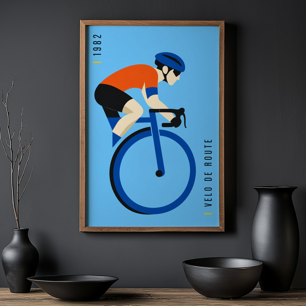 Vintage Cycling Poster, Road Cyclist Print, Wall Art