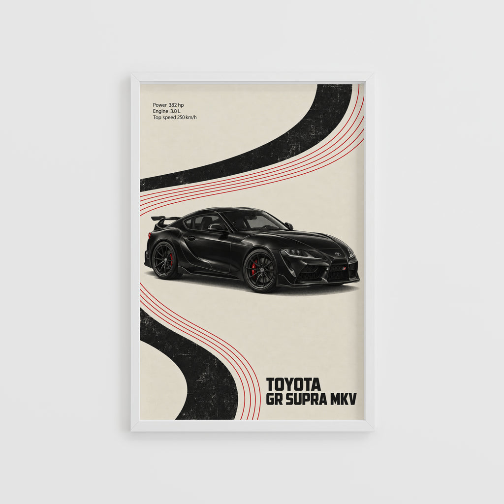 Vintage Toyota GR Supra MkV Print, Car Wall Art