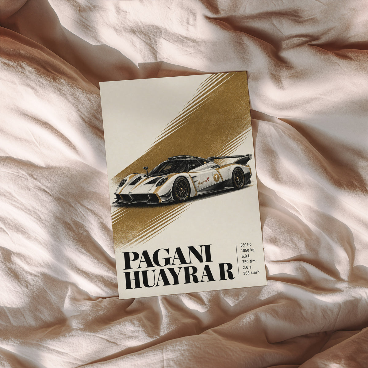 Vintage Pagani Huayra R Print, Supercar Wall Art