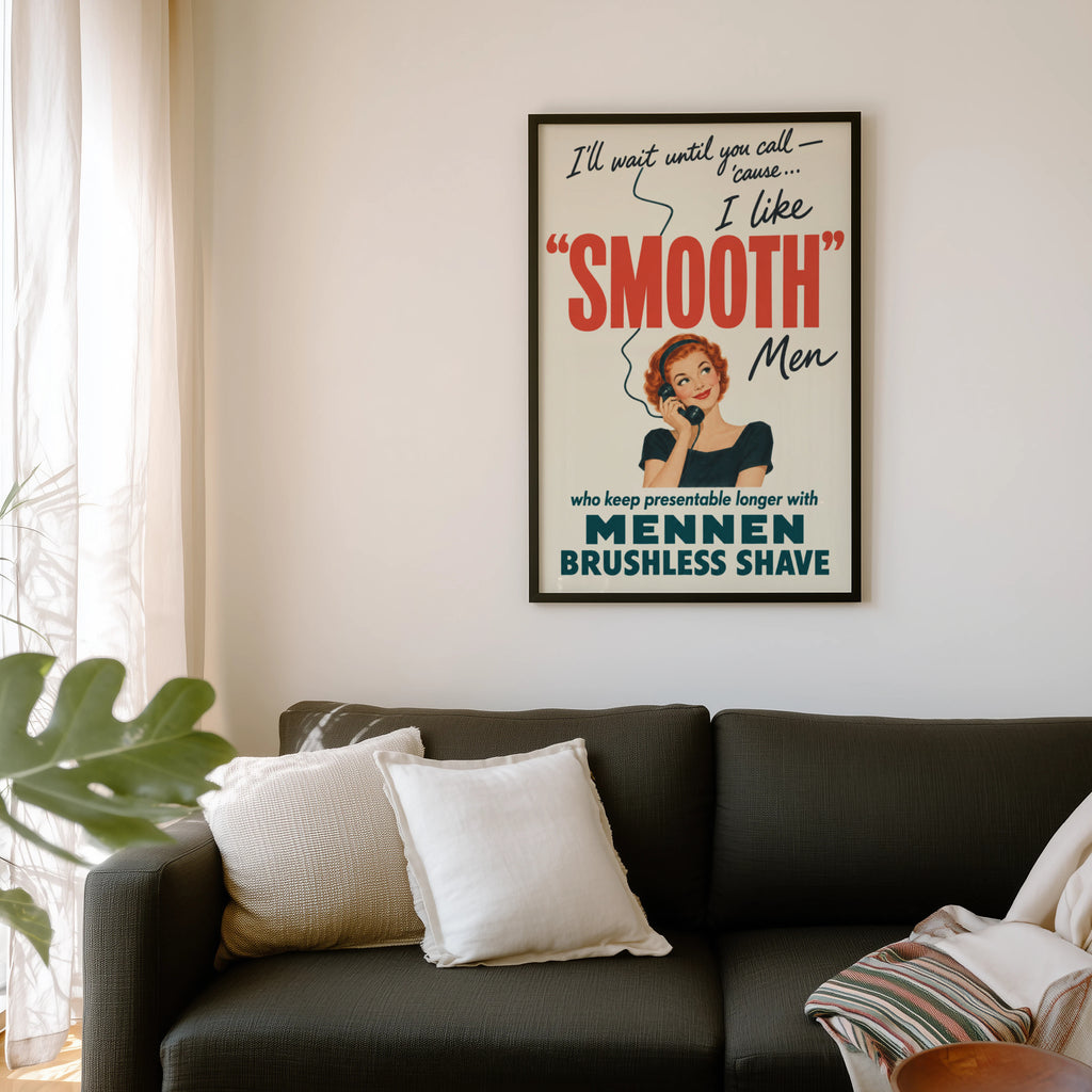 Vintage Shaving Advert Poster, Retro Wall Art, Print