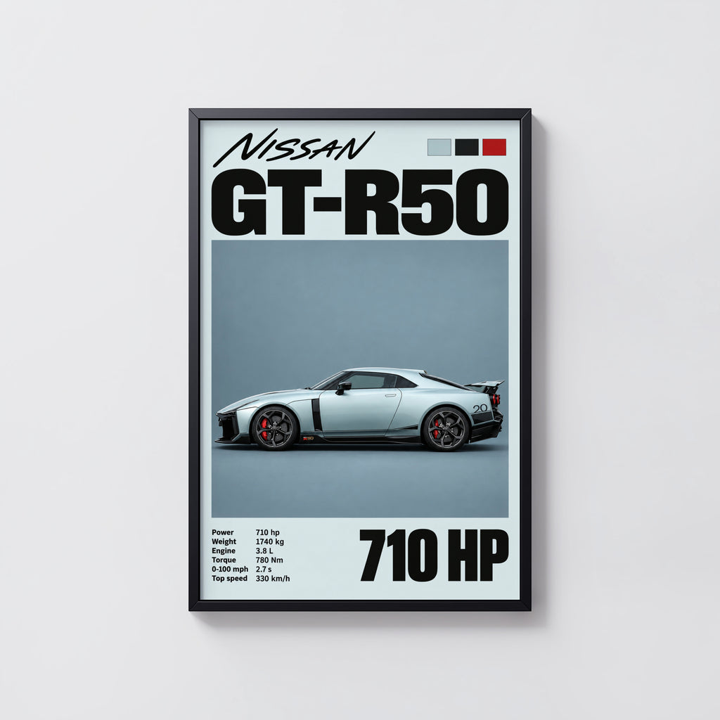 Vintage Nissan GT-R50 Print, Car Wall Art