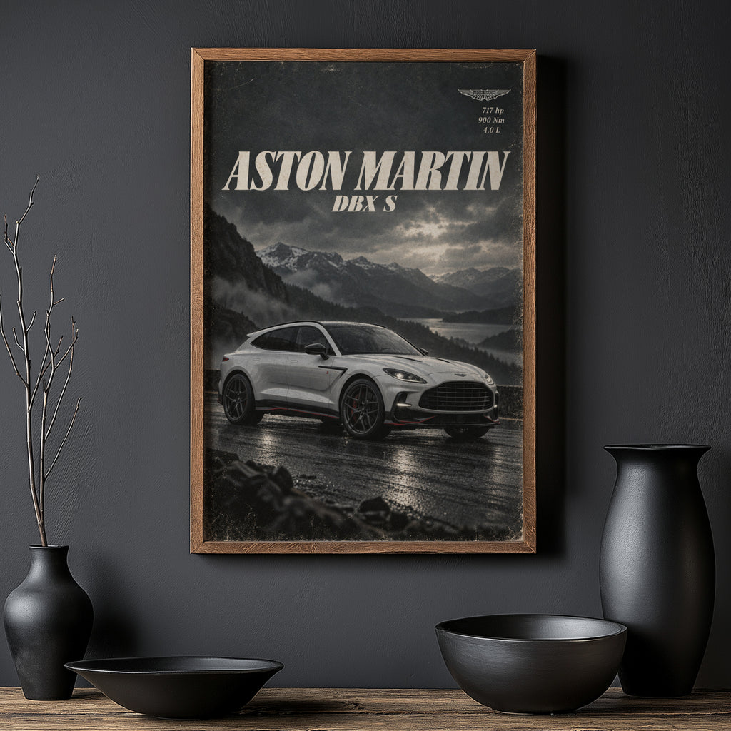 Vintage Aston Martin DBX S Print, Car Poster, Wall Art