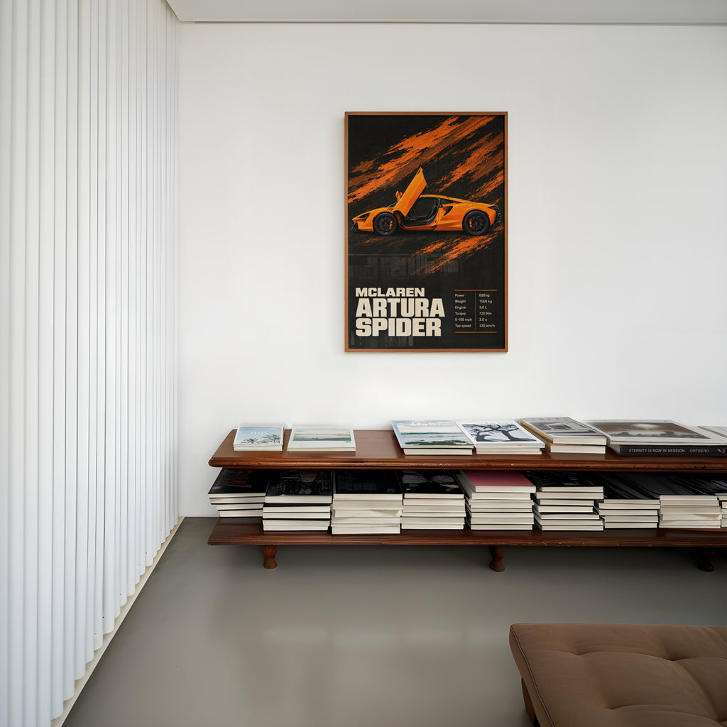 Vintage McLaren Artura Spider Print, Car Wall Art