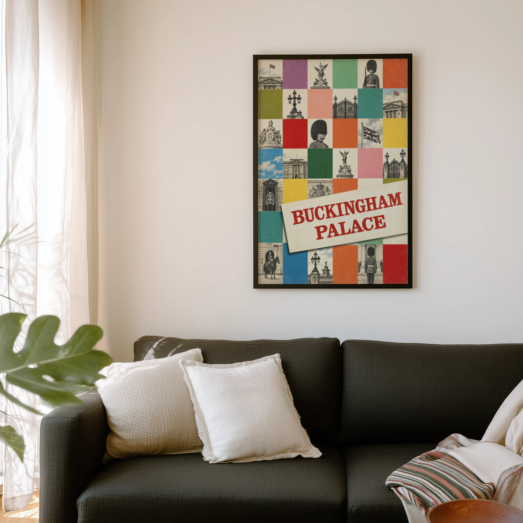 Vintage Buckingham Palace Poster, London Wall Art Print