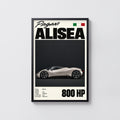 Vintage Pagani Alisea Print, Car Poster, Supercar Art