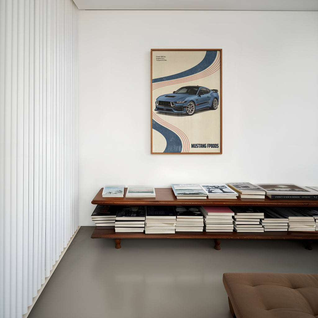 Vintage Mustang FP800S Print, Car Wall Art