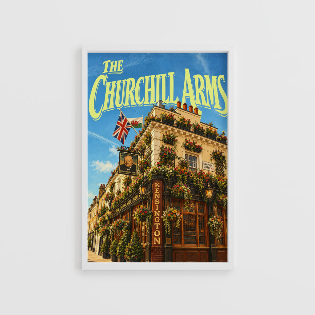 Vintage Churchill Arms Kensington London Poster, Pub Print