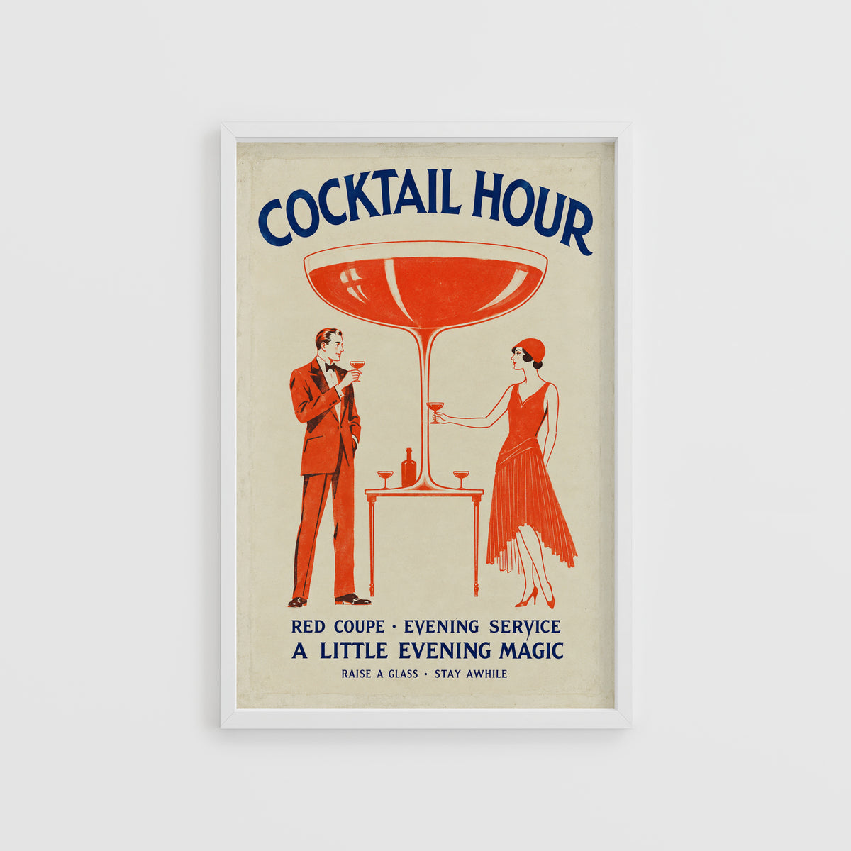 Vintage Cocktail Hour Print Poster, Art Deco Bar Art