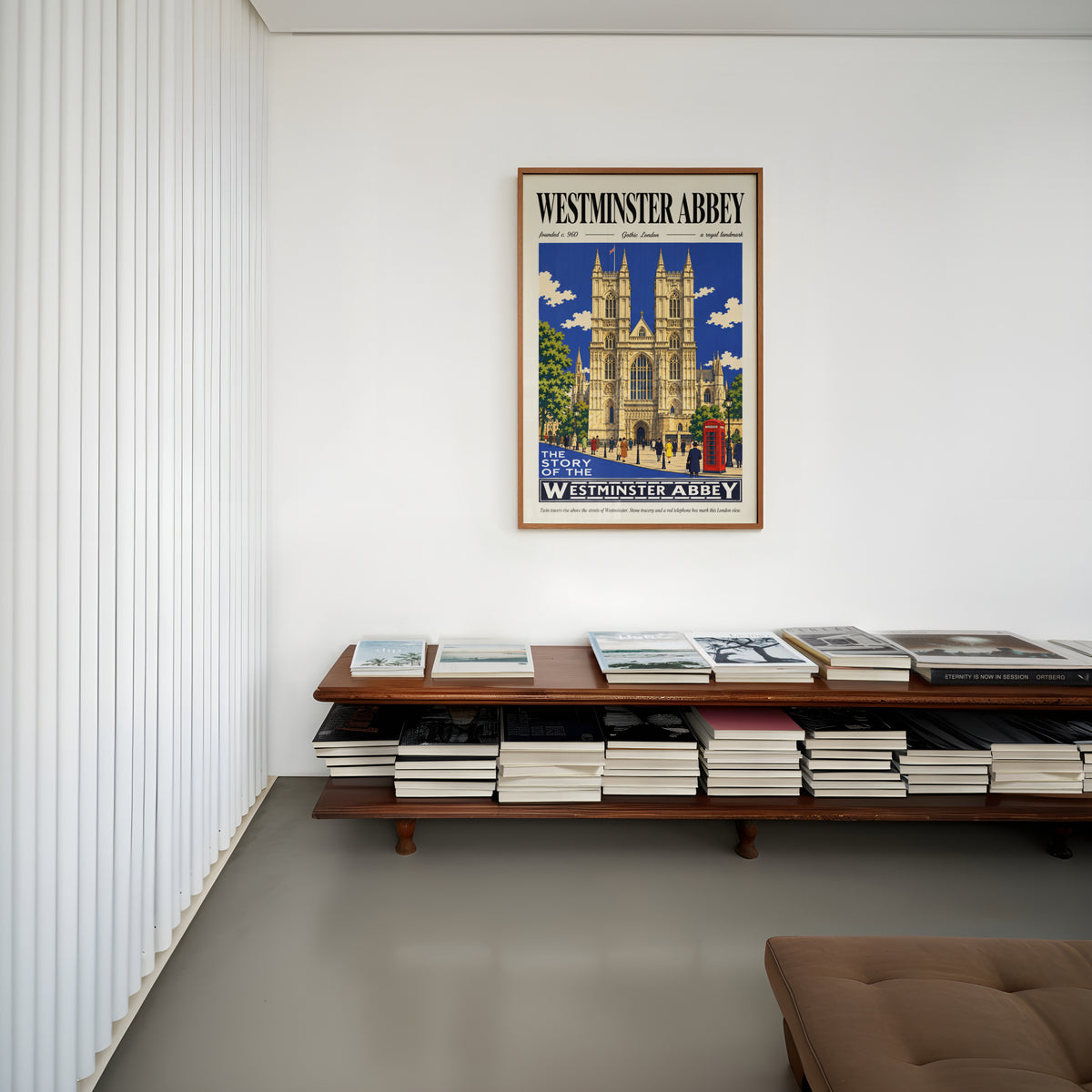Vintage Westminster Abbey Poster, London Wall Art, Print