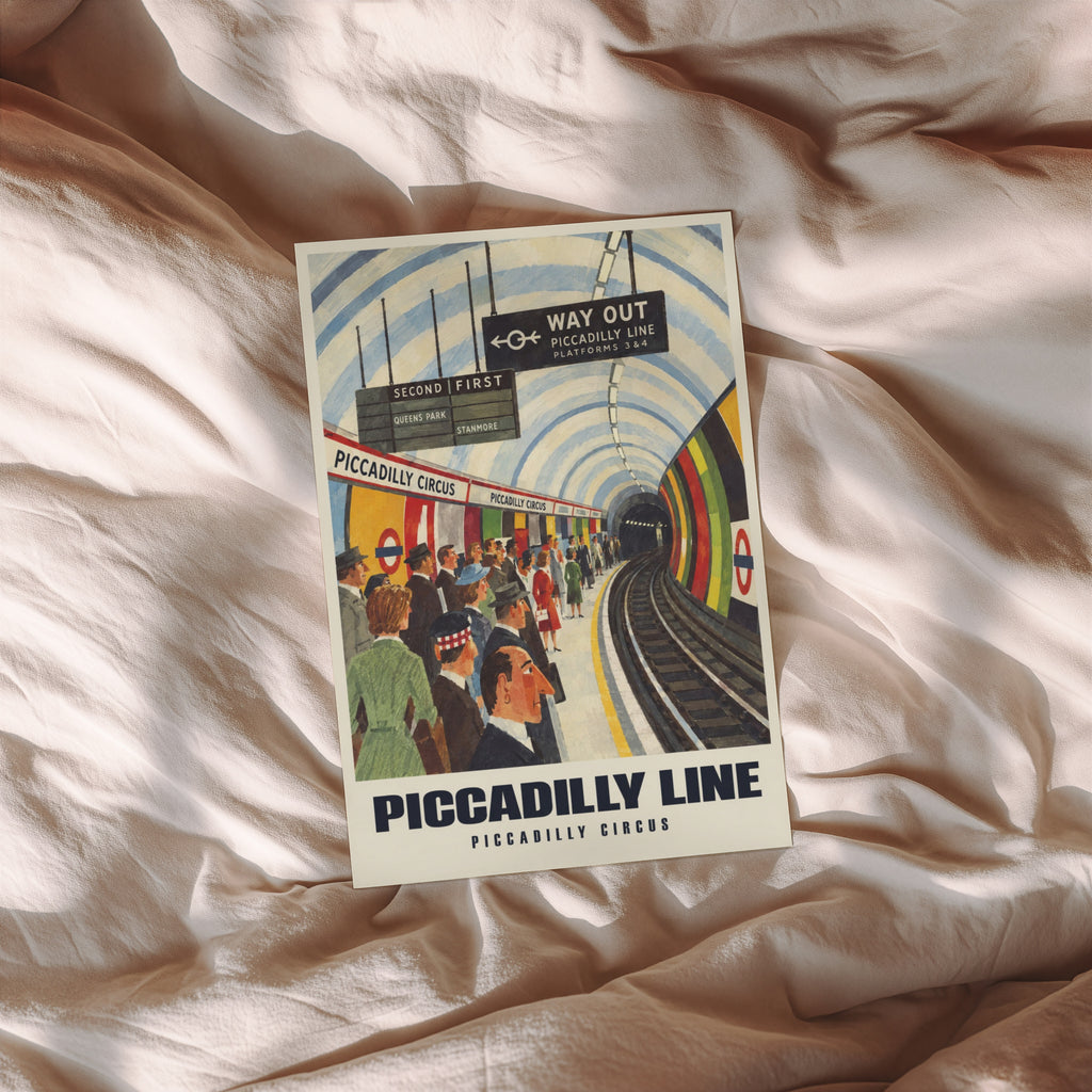 Vintage Piccadilly Circus Poster, London Underground Print