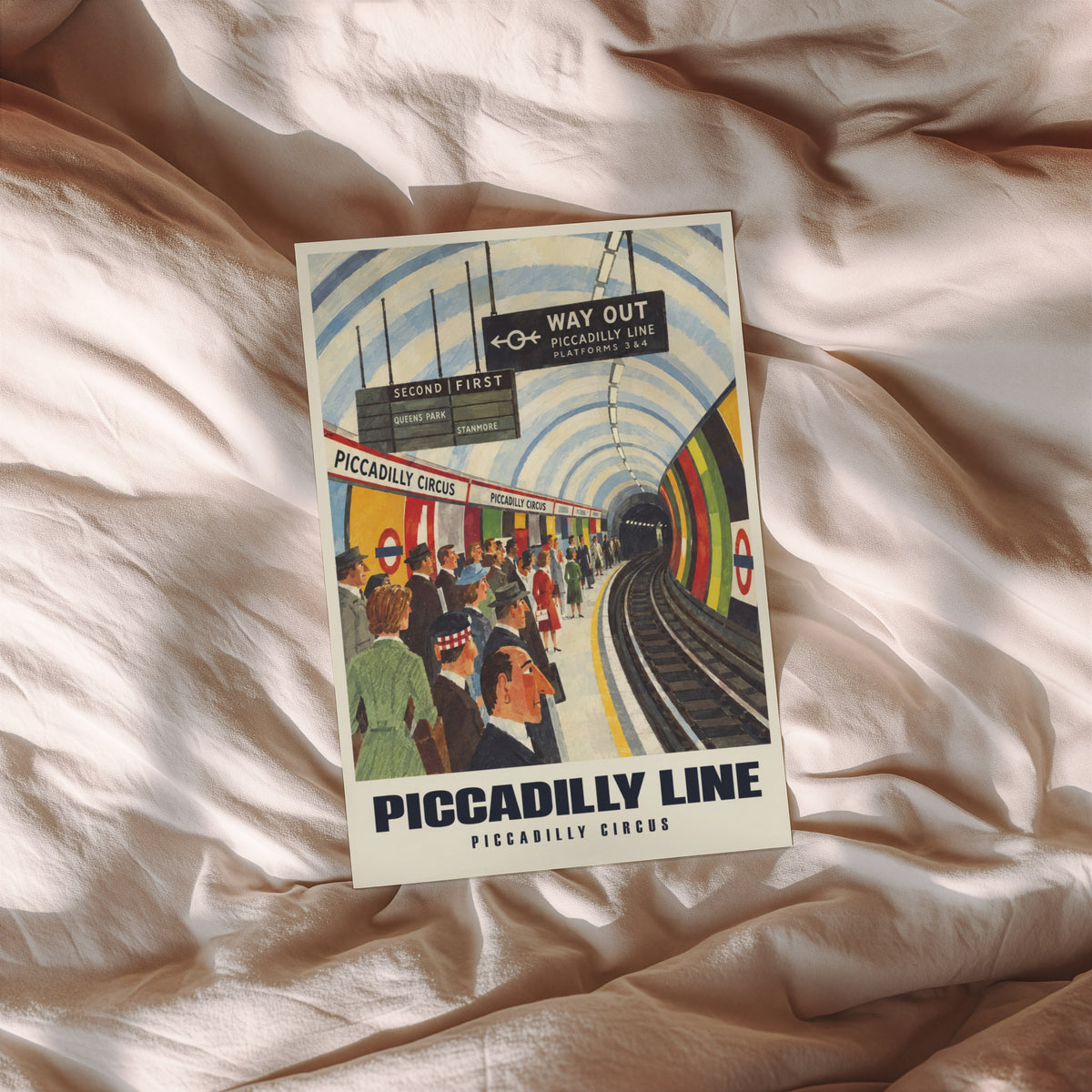 Vintage Piccadilly Circus Poster, London Underground Print