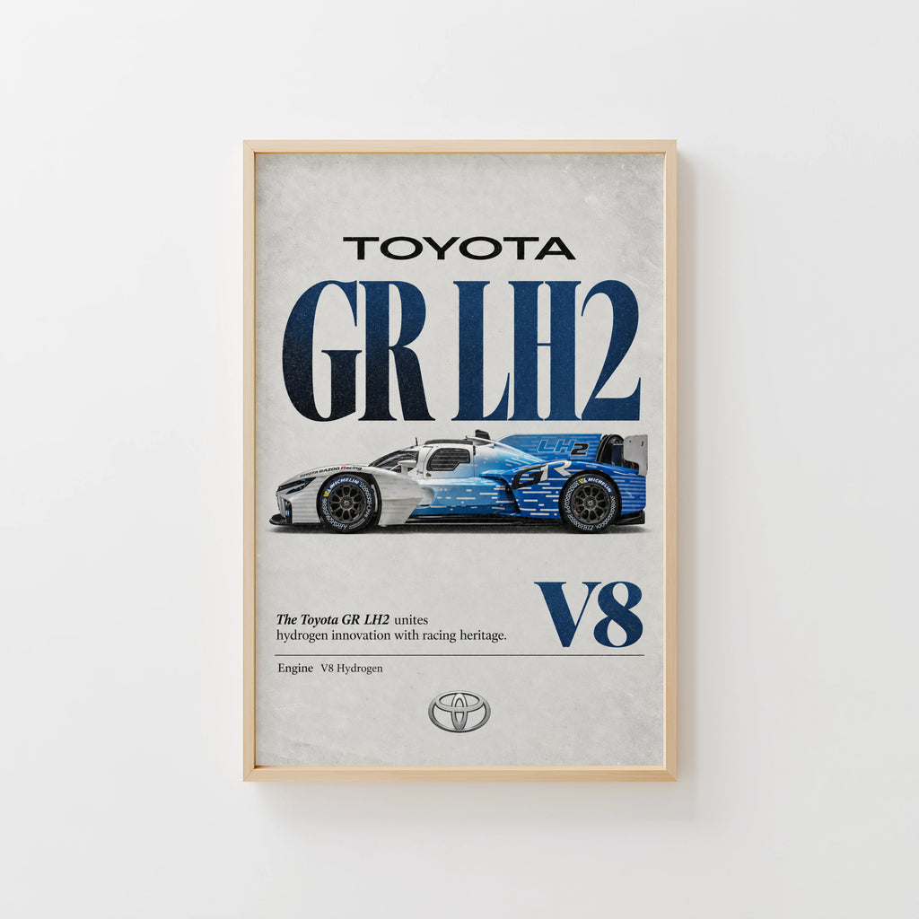 Vintage Toyota GR LH2 Print, Hydrogen Race Car