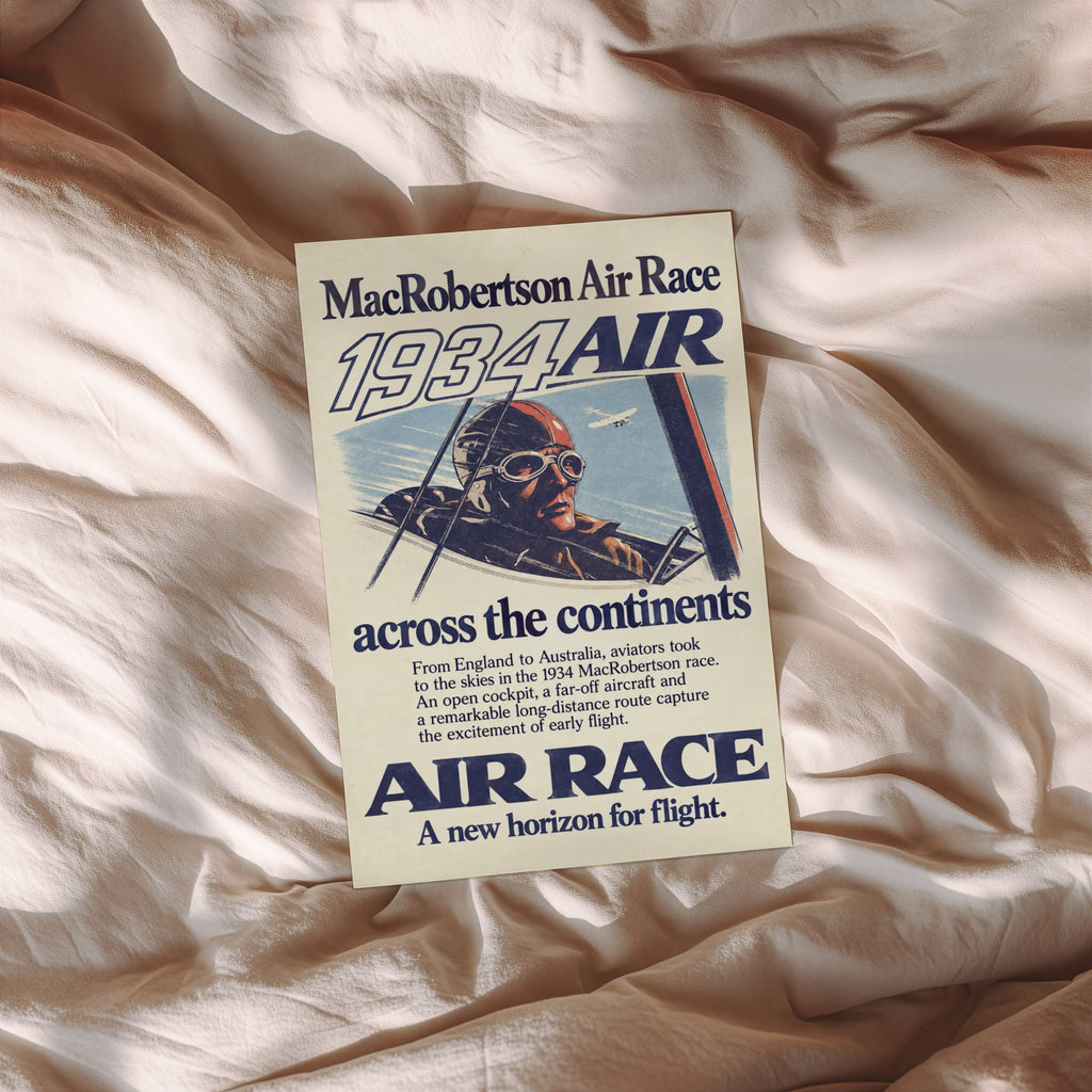 Vintage Aviator Poster, Air Race Wall Art, 1934 Print