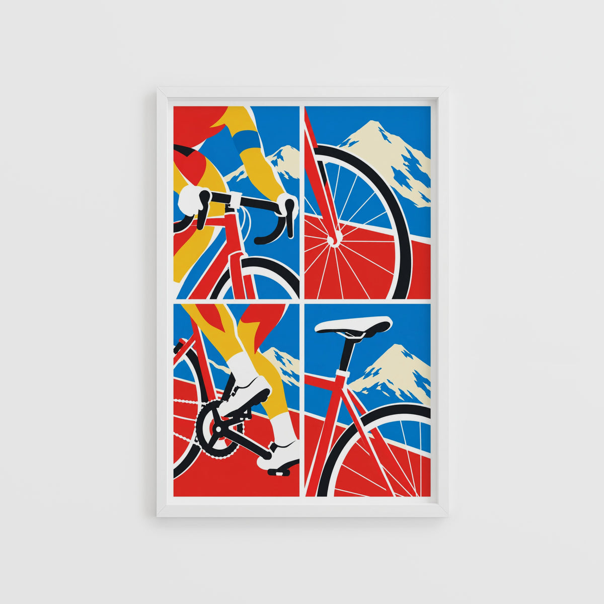 Vintage Cycling Poster, Road Bike Wall Art, Bicycle Print