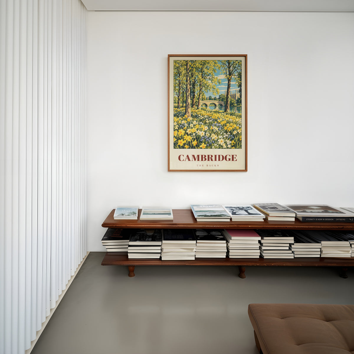Vintage Cambridge Poster, The Backs Print, Spring Wall Art
