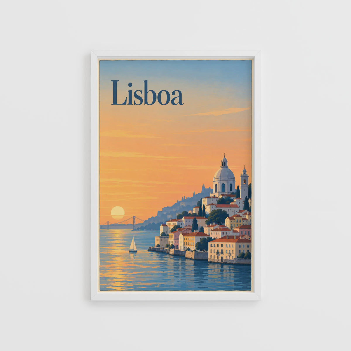 Vintage Lisbon Poster, Portugal Wall Art, Travel Print