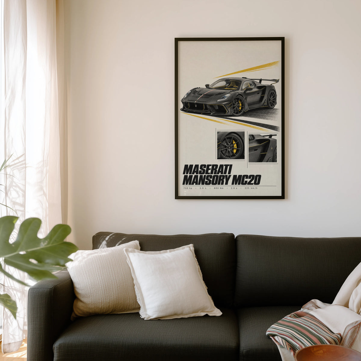 Vintage Print, Maserati Mansory MC20 Car Art