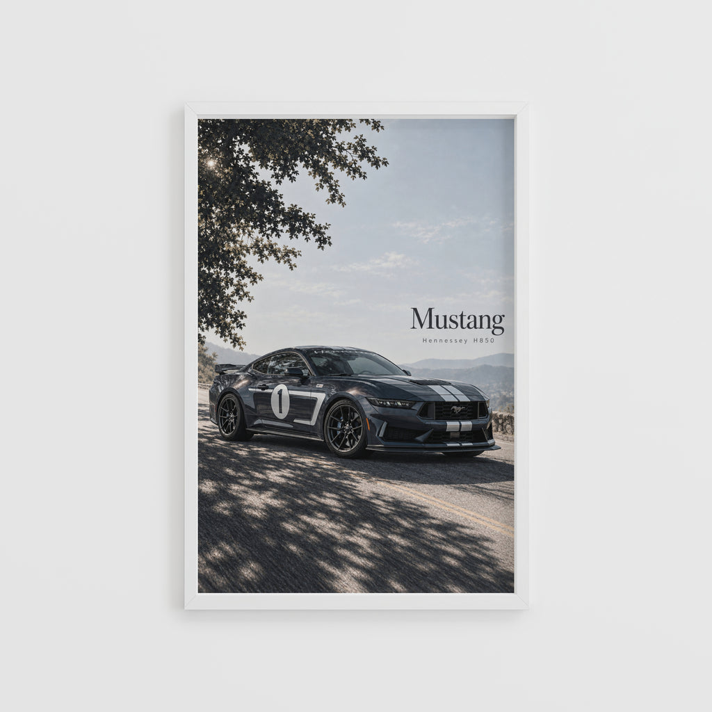 Vintage Mustang Hennessey H850 Car Print, Poster