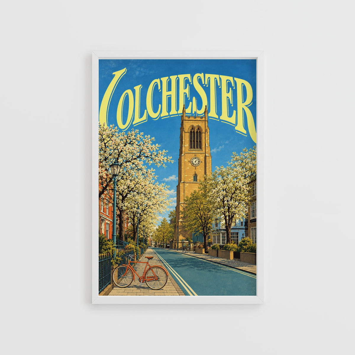Vintage Colchester Poster, England Wall Art, Spring Print