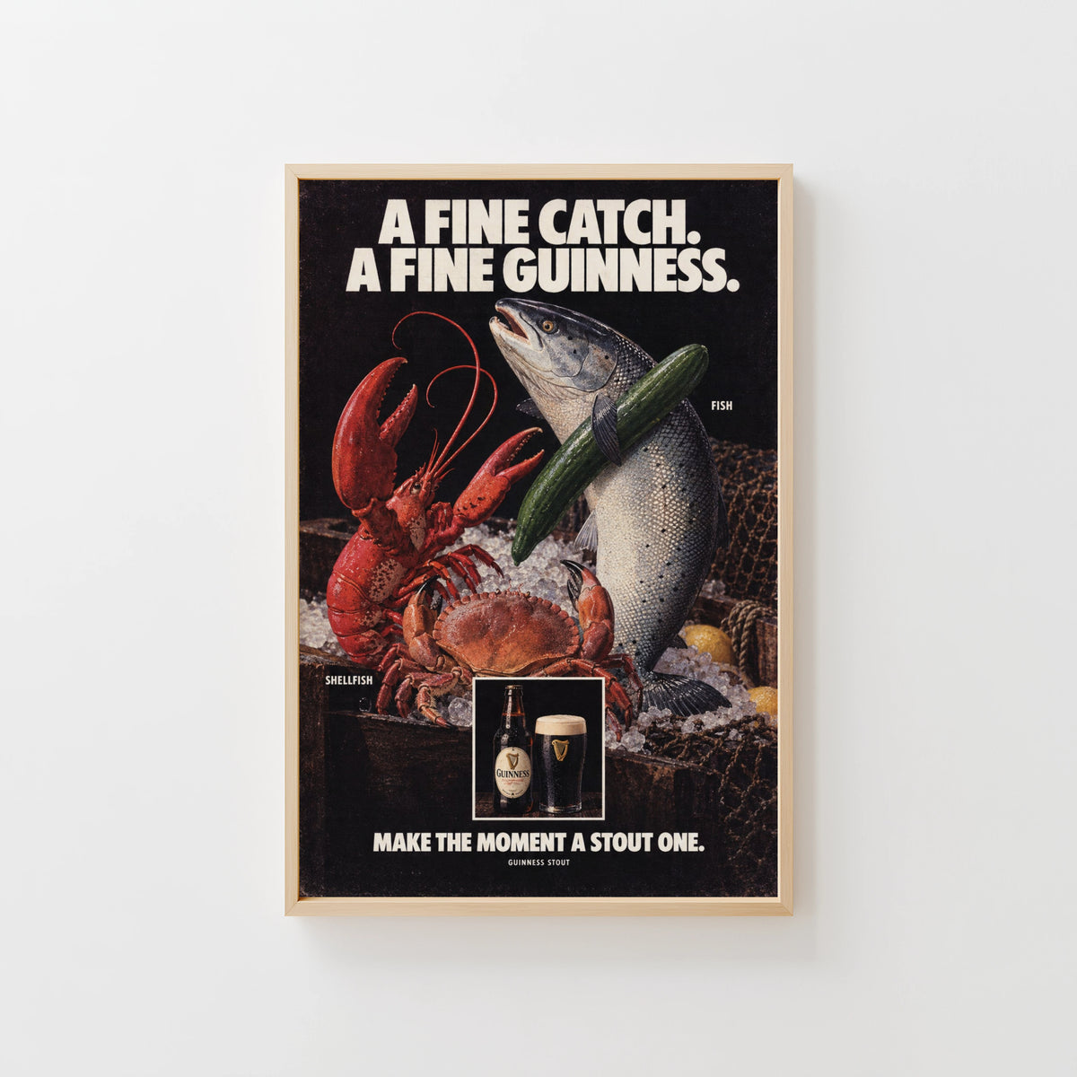 Vintage Guinness Print and Poster, Seafood Wall Art